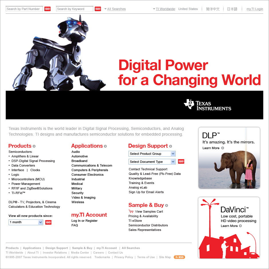 Texas Instruments Website